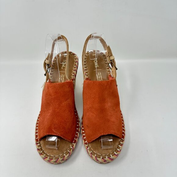 TOMS Women's Monica Slingback Wedge Suede/Leather Sandal - Picture 3 of 16